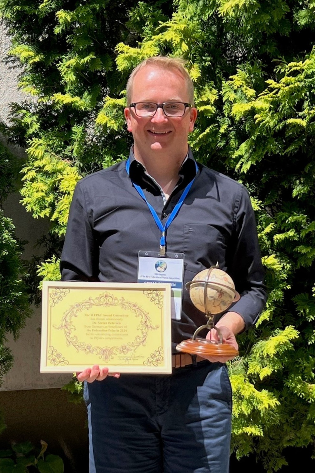 Stefan Petersen with the WFPhC Award 2024.